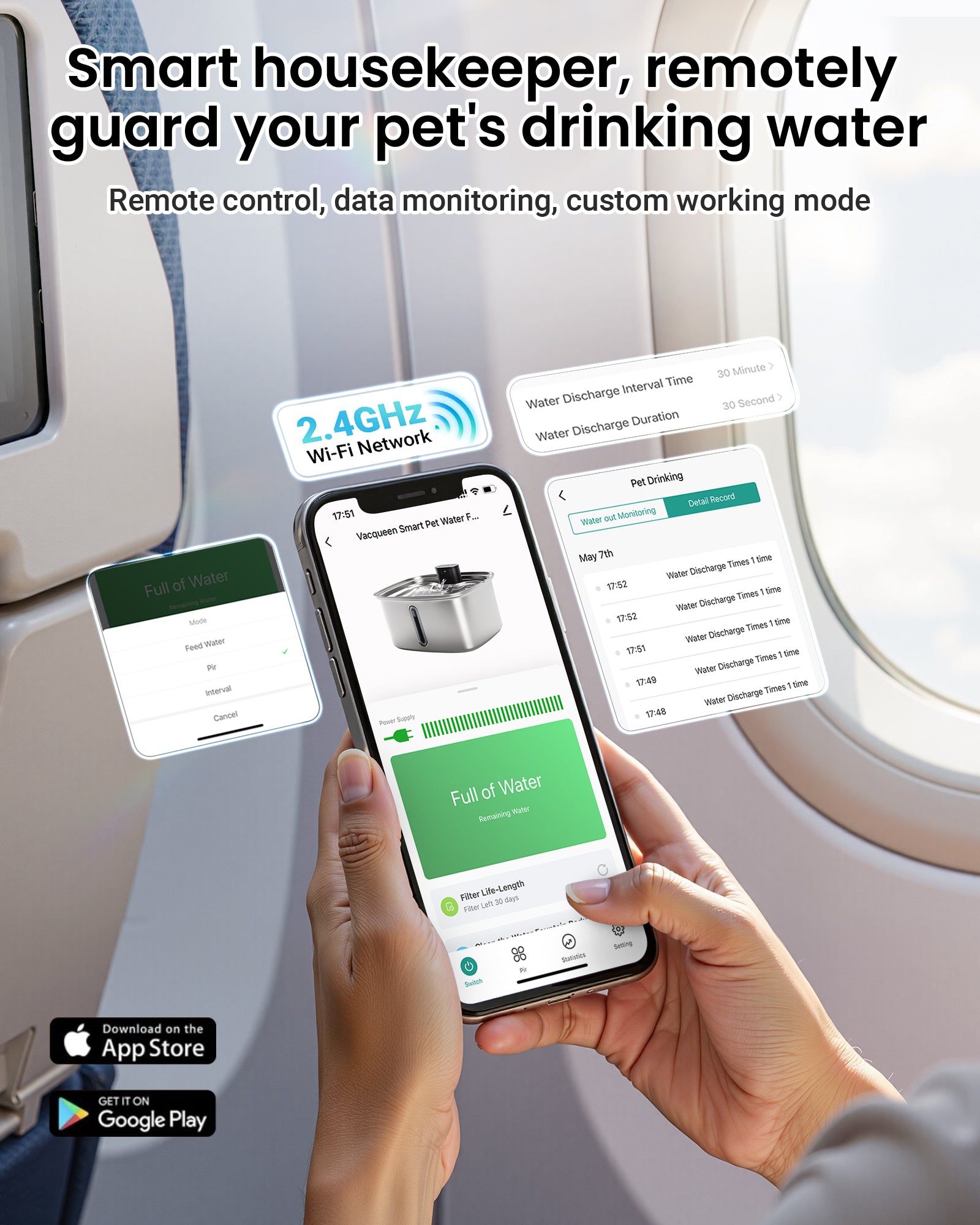 Smart Dog Water Dispenser 10L – Large Capacity Fountain with Filter & App Monitoring